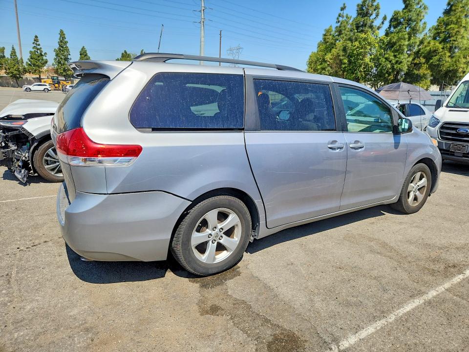 2012 Toyota Sienna VIN 5TDKK3DC6CS262857 COPART salvage auction — REAR END, Ca - Salvage Certificate, sold $1,400 on 2026-09-03 (photo 3)