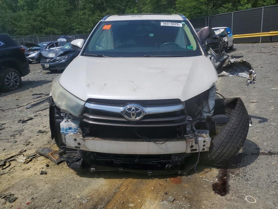 2015 Toyota Highlander VIN 5TDJKRFH9FS161873 COPART salvage auction — SIDE, MD - CERT OF SALVAGE > 75% DAMAGE, sold $3,700 on 2026-07-02 (photo 5)