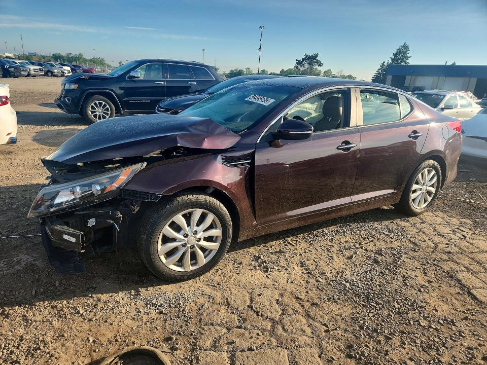 2014 Kia Optima VIN 5XXGN4A79EG288660 COPART salvage auction — FRONT END, Mi - Certificate Of Title, sold $325 on 2026-07-28 (photo 1)