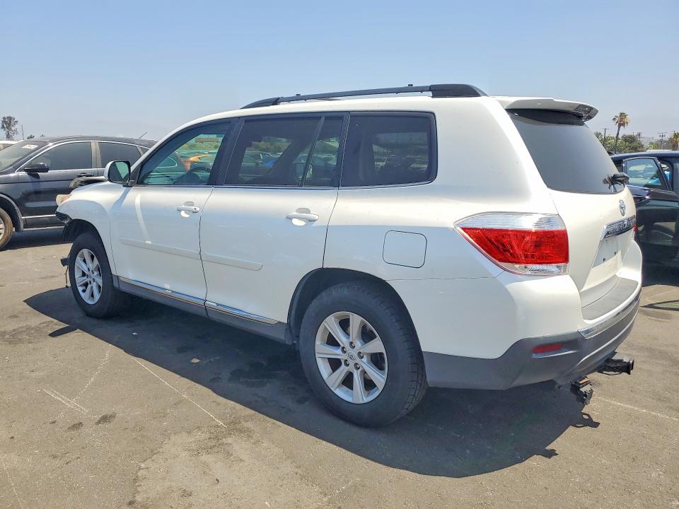 2012 Toyota Highlander VIN 5TDBK3EH3CS126941 COPART salvage auction — FRONT END, Ca - Salvage Certificate, sold $1,900 on 2026-07-13 (photo 2)