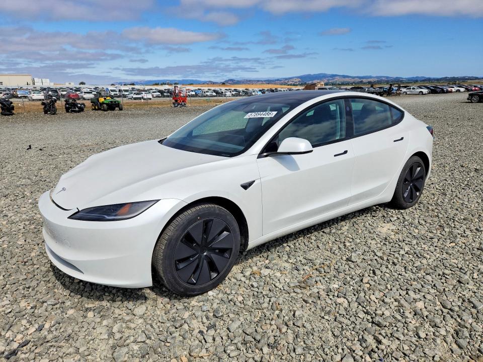 2025 Tesla VIN 5YJ3E1EA5SF970971 COPART salvage auction — FRONT END, CA - SALVAGE CERTIFICATE, sold $14,900 on 2026-09-03 (photo 1)