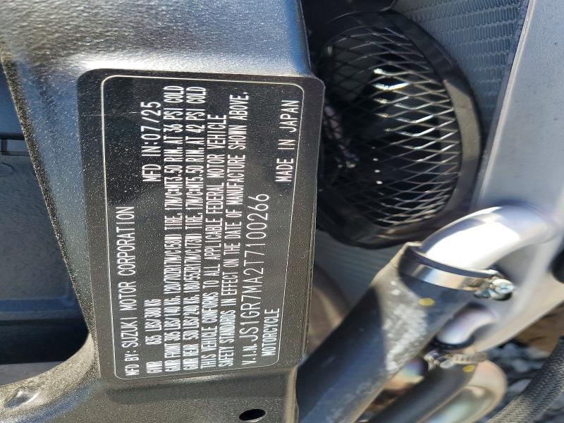 2026 Suzuki VIN JS1GR7MA2T7100266 COPART salvage auction — FRONT END, NY - MV-907A SALVAGE CERTIFICATE, sold $400 on 2026-07-30 (photo 9)
