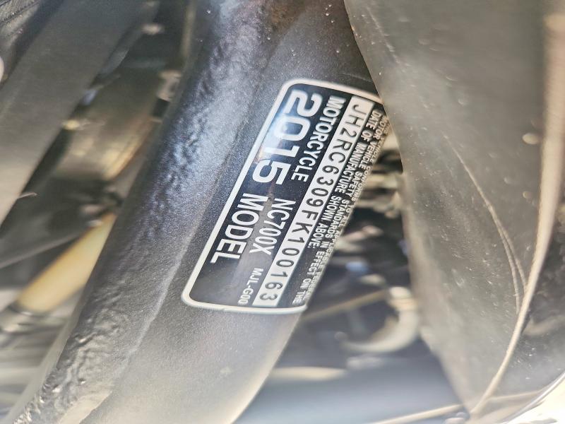2015 Honda Nc VIN JH2RC6309FK100163 COPART salvage auction — SIDE, Va - Cert Of Title - Salvage, sold $400 on 2026-07-30 (photo 8)