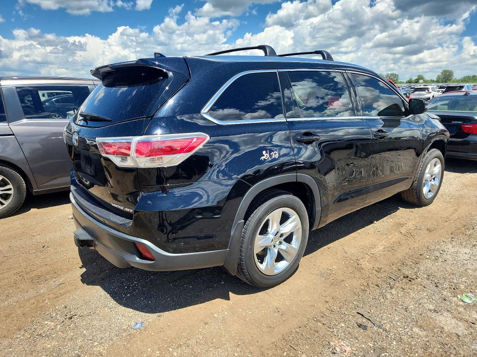 2014 Toyota Highlander VIN 5TDDKRFH5ES060082 COPART salvage auction — FRONT END, Il - Salvage Certificate, sold $6,100 on 2026-07-21 (photo 3)