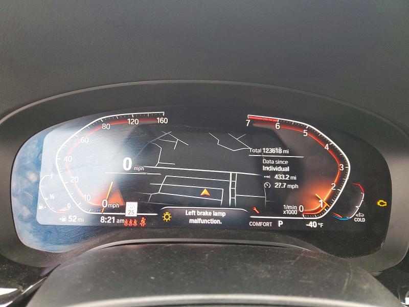 2021 BMW 5er VIN WBA53BH0XMCF69844 COPART salvage auction — FRONT END, Ca - Salvage Certificate, sold $8,700 on 2026-08-17 (photo 9)