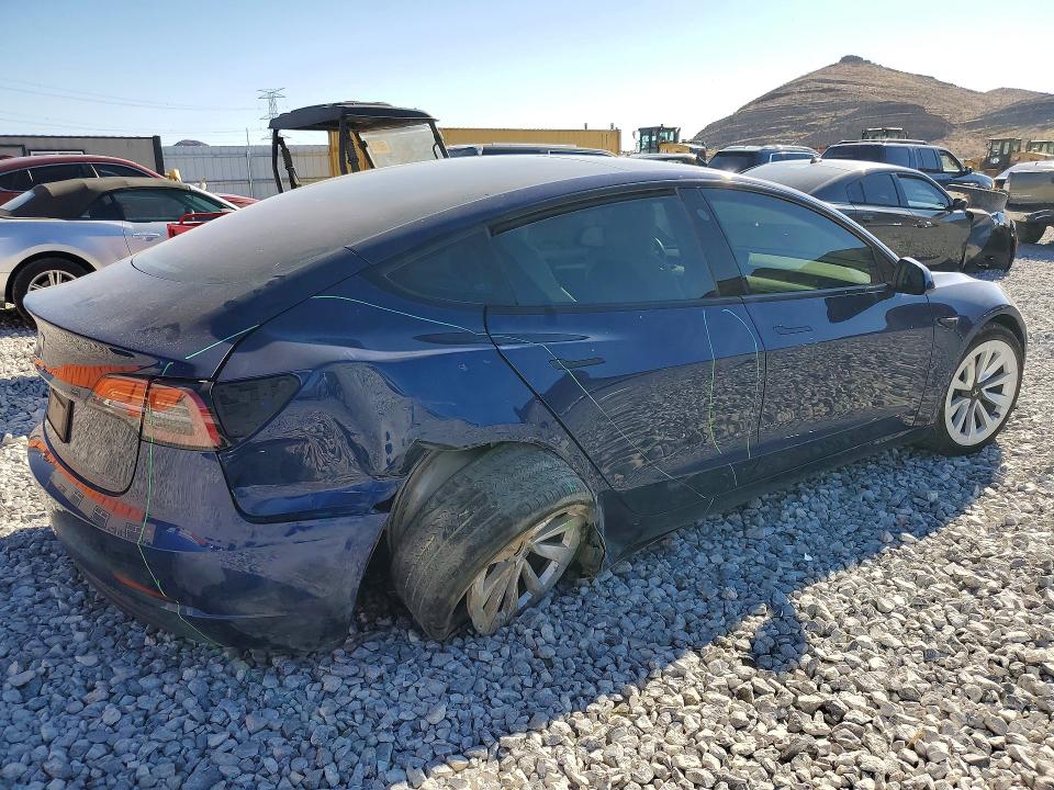 2023 Tesla Model 3 VIN 5YJ3E1EA6PF593672 COPART salvage auction — REAR END, Ca - Salvage Certificate, sold $150 on 2026-07-22 (photo 3)