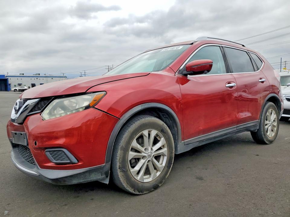 2016 Nissan Rogue VIN KNMAT2MT0GP672895 COPART salvage auction — FRONT END, Ca - Salvage Certificate, sold $1,700 on 2026-07-20 (photo 1)