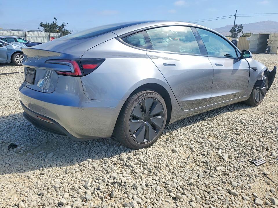 2025 Tesla Model 3 VIN 5YJ3E1EA3SF939041 COPART salvage auction — FRONT END, CA - SALVAGE CERTIFICATE, sold $600 on 2026-07-28 (photo 3)
