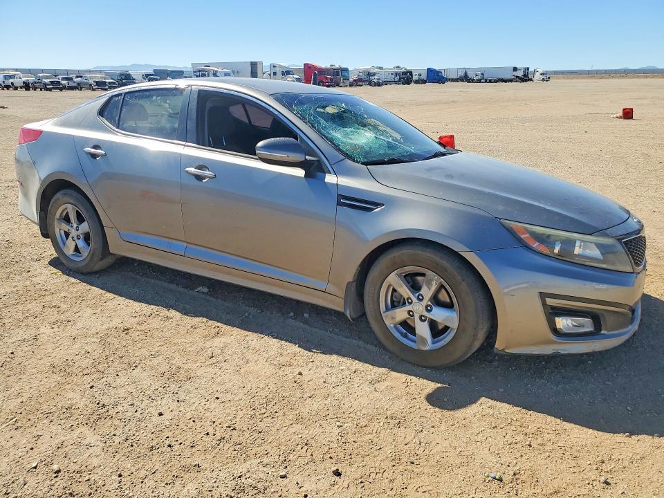 2015 Kia Optima VIN 5XXGM4A77FG425423 COPART salvage auction — FRONT END, Ca - Salvage Certificate, sold $950 on 2026-07-06 (photo 4)