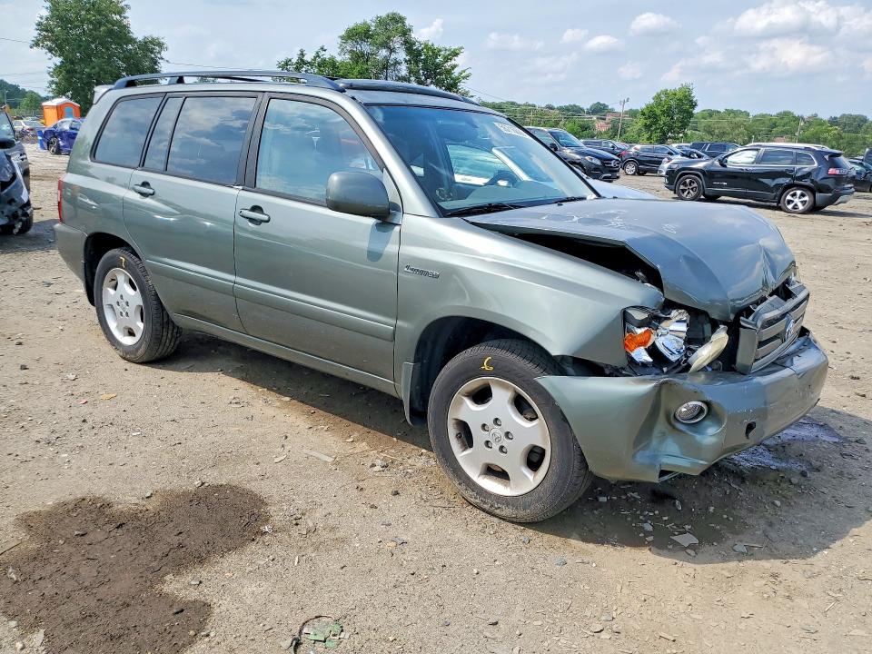 2005 Toyota Highlander VIN JTEEP21A850092160 COPART salvage auction — FRONT END, Md - Cert Of Salvage > 75% Damage, sold $1,800 on 2026-07-28 (photo 4)
