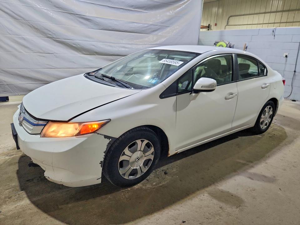 2012 Honda Civic hybrid VIN JHMFB4F23CS011165 COPART salvage auction — FRONT END, Nh - Certificate Of Title, sold $100 on 2026-07-09 (photo 1)