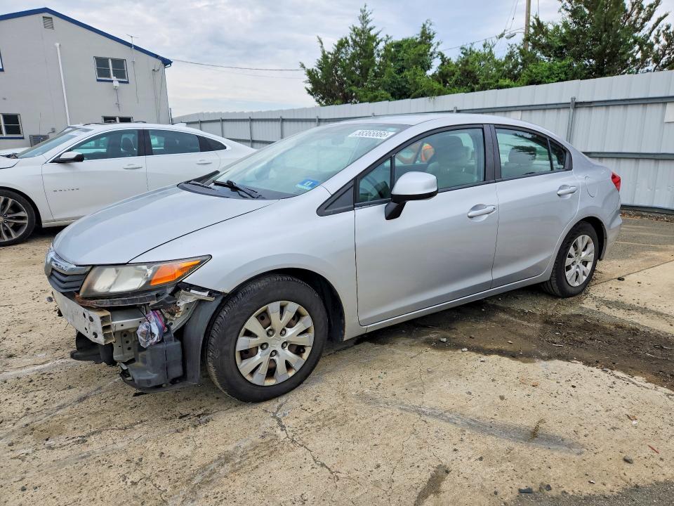 2012 Honda Civic VIN 19XFB2F50CE347715 COPART salvage auction — FRONT END, Nj - Cert Of Title-Salvage, sold $1,100 on 2026-07-25 (photo 1)