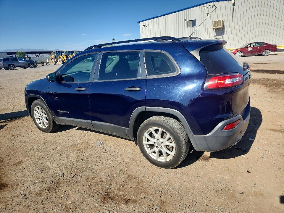 2016 Jeep Cherokee VIN 1C4PJLABXGW126256 COPART salvage auction — NORMAL WEAR, Az - Certificate Of Title, sold $1,300 on 2026-07-10 (photo 2)