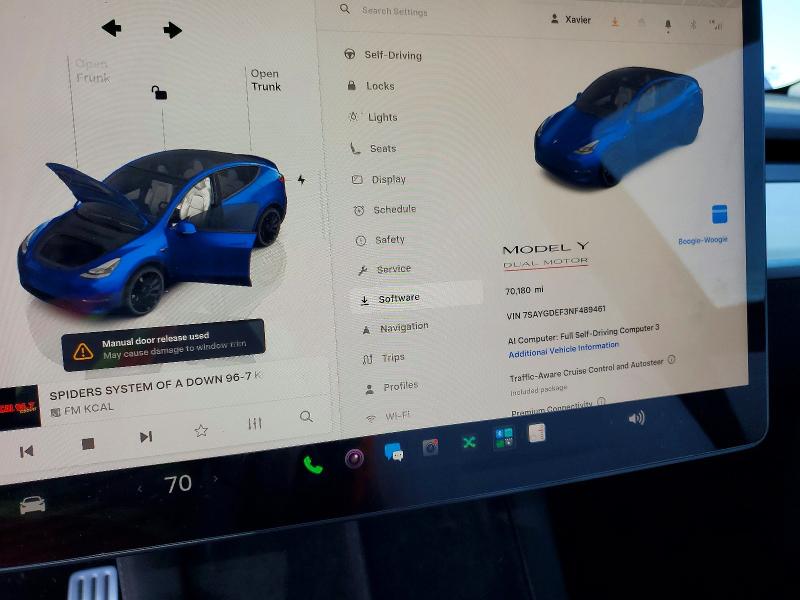 2022 Tesla Model y VIN 7SAYGDEF3NF489461 COPART salvage auction — SIDE, Ca - Salvage Certificate, sold $6,600 on 2026-07-02 (photo 9)