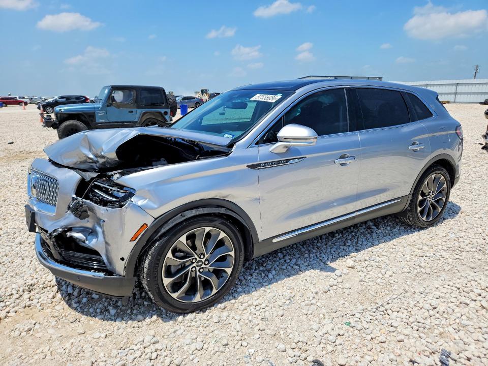2022 Lincoln Nautilus VIN 2LMPJ6K93NBL00132 COPART salvage auction — FRONT END, Tx - Salvage Vehicle Title, sold $4,500 on 2026-07-02 (photo 1)