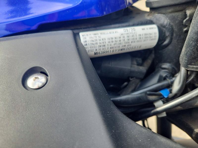 2021 Yamaha Yzfr3 VIN MH3RH18Y9MK005516 COPART salvage auction — ALL OVER, Oh - Cert Of Title-Salvage, sold $975 on 2026-08-02 (photo 8)