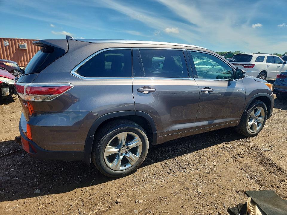2015 Toyota Highlander VIN 5TDDCRFHXFS008560 COPART salvage auction — ROOF, Il - Salvage Certificate, sold $5,700 on 2026-07-28 (photo 3)