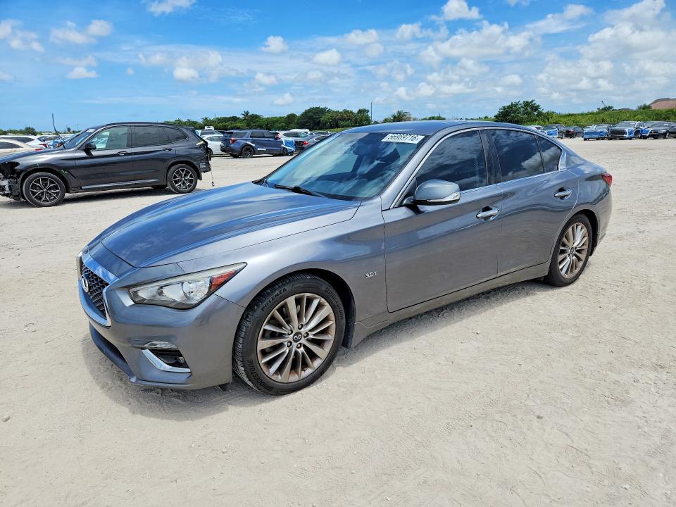 2019 Infiniti Q50 VIN JN1EV7AP6KM519323 COPART salvage auction — WATER/FLOOD, Fl - Cert Of Title-Slvg Rebld Flood, sold $2,250 on 2026-07-16 (photo 1)
