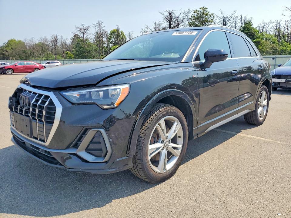 2020 Audi Q3 VIN WA1DECF34L1013980 COPART salvage auction — FRONT END, Ny - Mv-907A Salvage Certificate, sold $11,400 on 2026-07-06 (photo 1)