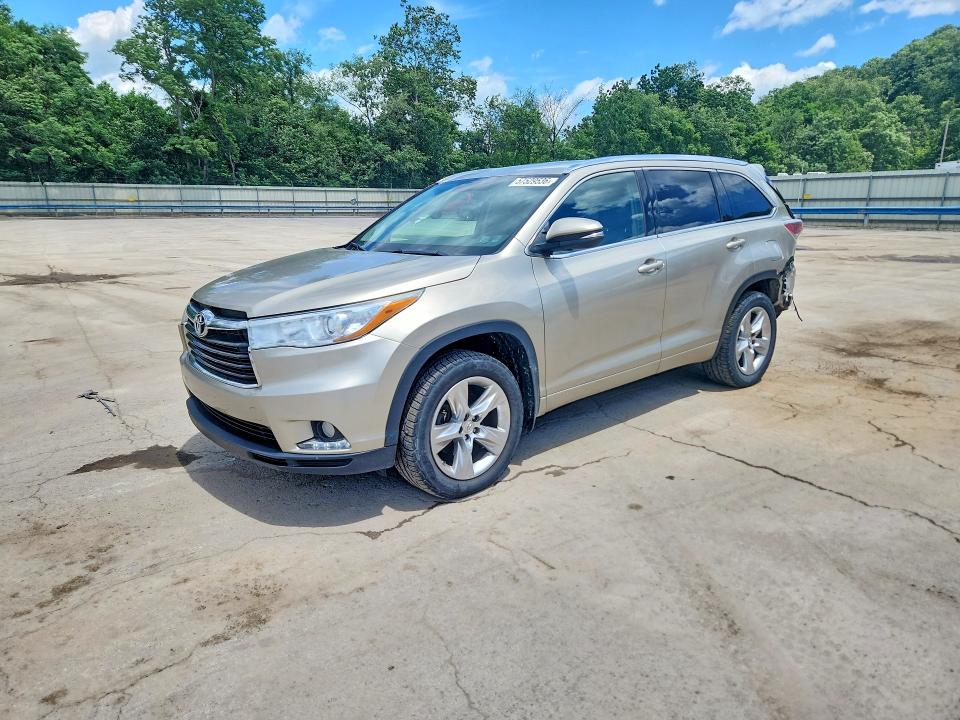 2015 Toyota Highlander VIN 5TDDKRFH5FS105524 COPART salvage auction — REAR END, Pa - Certificate Of Salvage, sold $8,200 on 2026-07-16 (photo 1)
