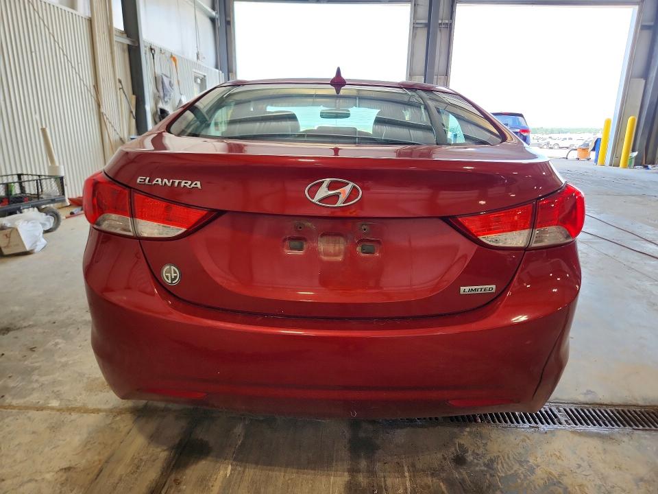 2012 Hyundai Elantra VIN KMHDH4AE7CU308884 COPART salvage auction — HAIL, Ne - Cert Of Title-Salvage, sold $575 on 2026-07-07 (photo 6)