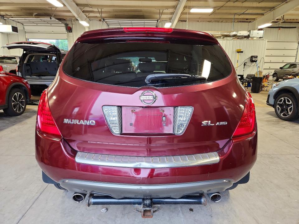 2006 Nissan Murano VIN JN8AZ08W96W544414 COPART salvage auction — FRONT END, Sc - Cert Of Title-Salvage, sold $500 on 2026-07-30 (photo 6)