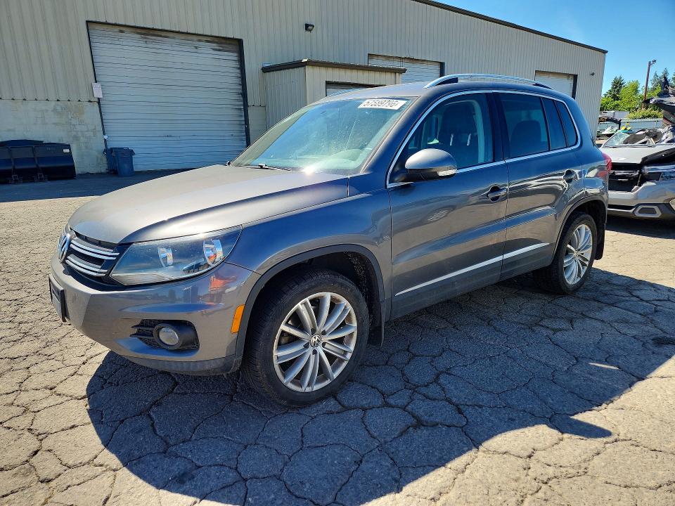 2014 Volkswagen Tiguan VIN WVGBV3AX7EW559231 COPART salvage auction — REAR END, Or - Salvage Title Certificate, sold $1,450 on 2026-07-27 (photo 1)