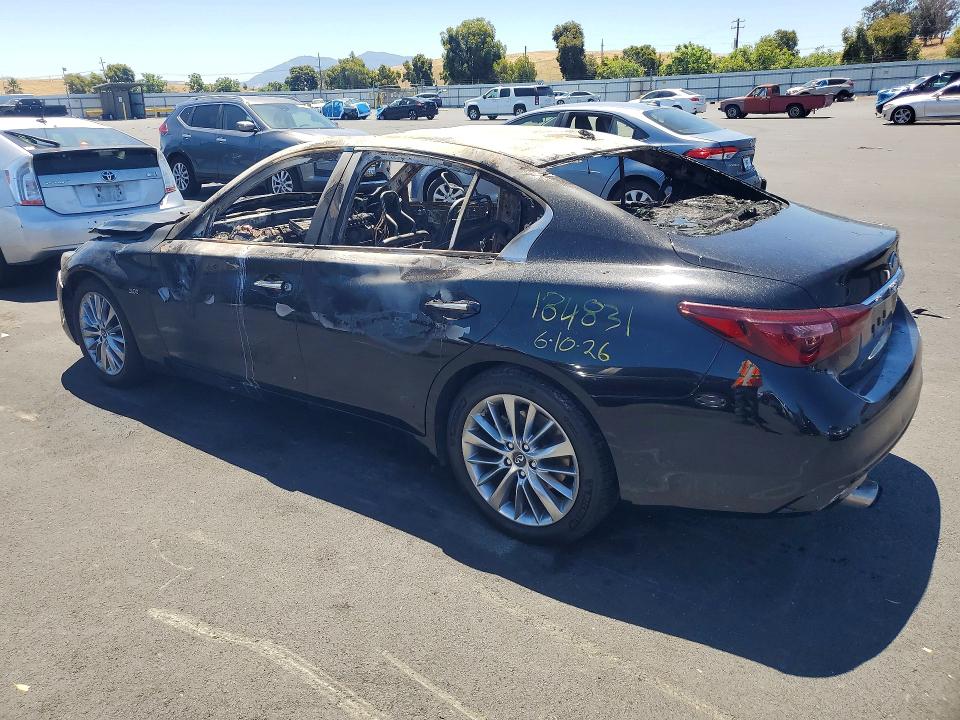 2019 Infiniti Q50 VIN JN1EV7AP4KM516145 COPART salvage auction — BURN, CA - SALVAGE CERTIFICATE, sold $1,050 on 2026-07-20 (photo 2)
