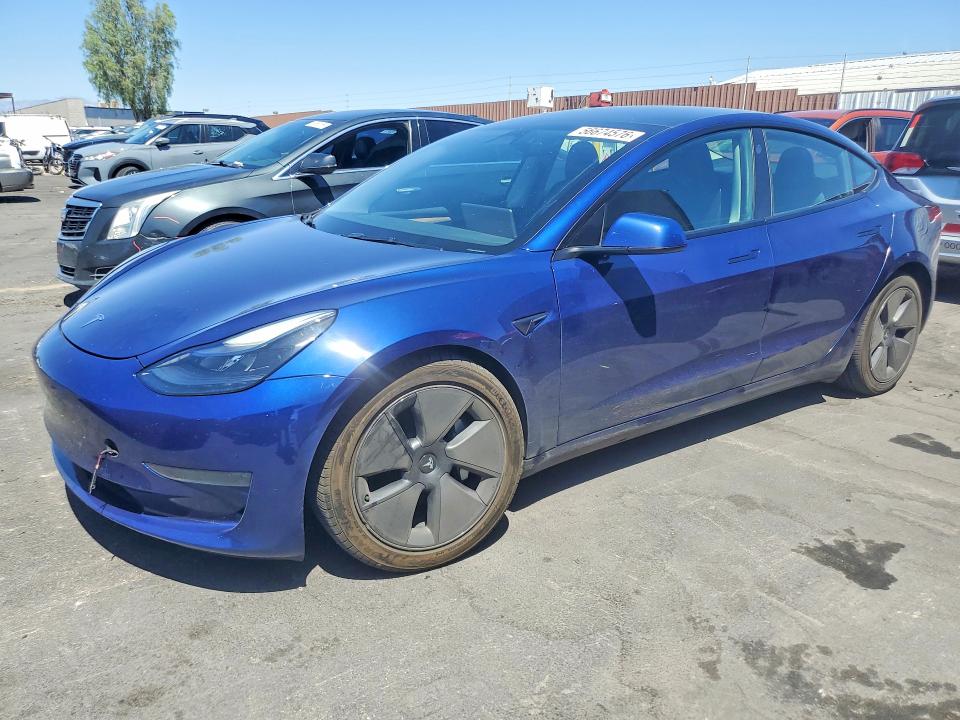 2023 Tesla Model 3 VIN 5YJ3E1EA9PF677632 COPART salvage auction — SIDE, Nv - Salvage Title, sold $8,200 on 2026-07-15 (photo 1)