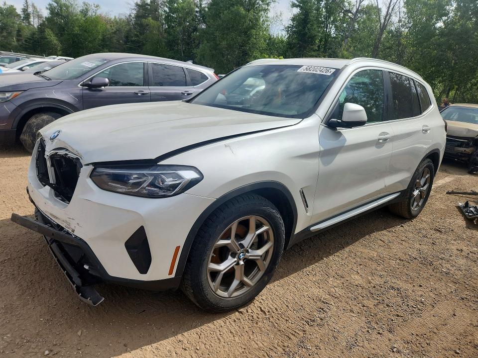 2023 BMW X3 VIN 5UX53DP09P9R93917 COPART salvage auction — FRONT END, On - Permit No Brand - Unfit, sold $17,100 on 2026-07-28 (photo 1)