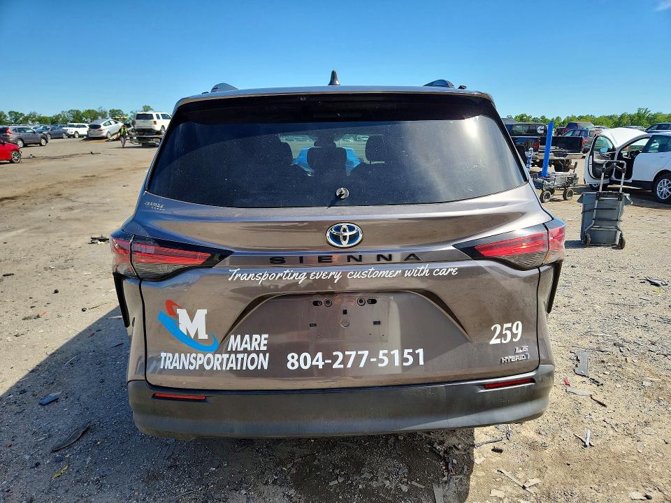2021 Toyota Sienna VIN 5TDKRKEC9MS033742 COPART salvage auction — FRONT END, Va - Cert Of Title - Salvage, sold $350 on 2026-07-29 (photo 6)