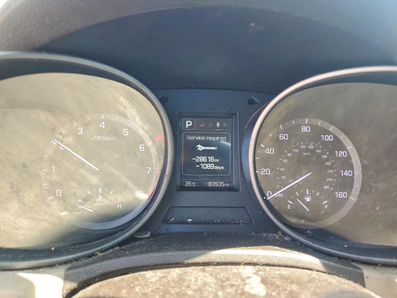 2017 Hyundai Santa fe VIN 5XYZU3LB8HG396016 COPART salvage auction — FRONT END, FL - CERTIFICATE OF TITLE, sold $2,950 on 2026-07-07 (photo 9)