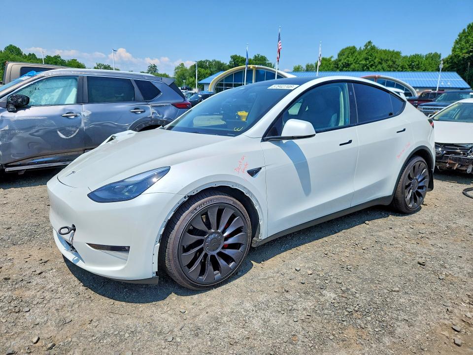 2023 Tesla Model y VIN 7SAYGDEF7PF860074 COPART salvage auction — FRONT END, Ct - Cert Of Title-Salvage, sold $13,700 on 2026-07-09 (photo 1)