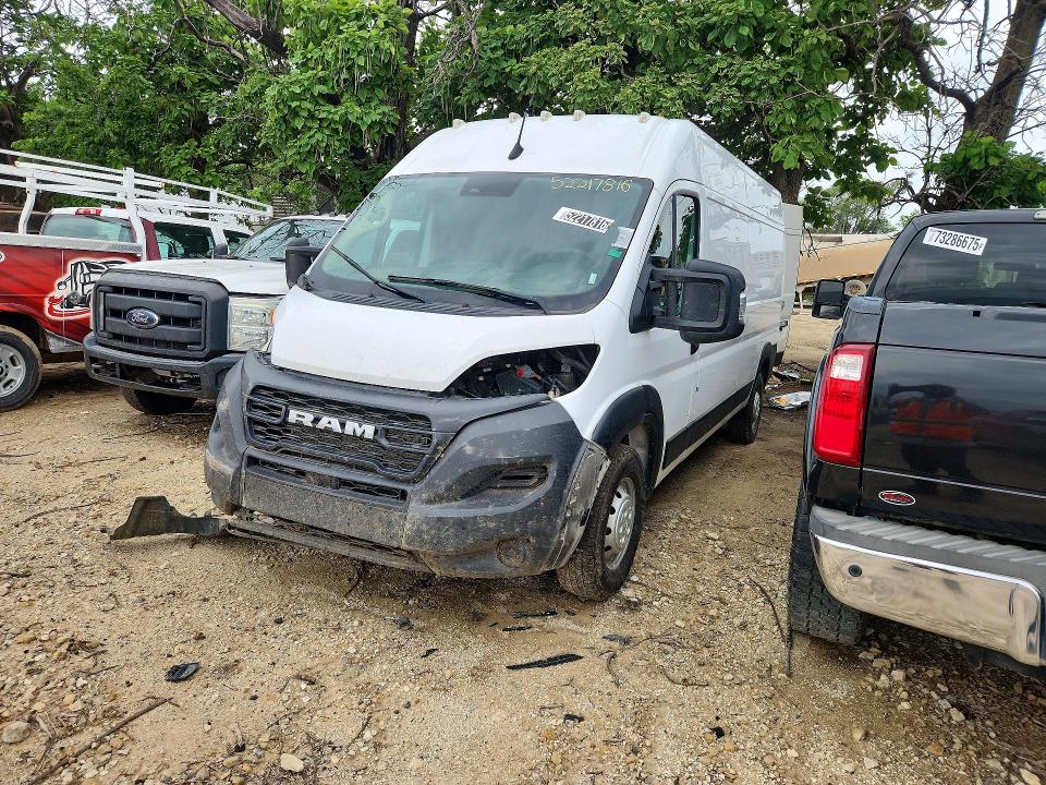 2023 Ram Promaster 2500 VIN 3C6LRVDG2PE594056 COPART salvage auction — FRONT END, Ks - Certificate Of Title, sold $9,500 on 2026-07-22 (photo 1)