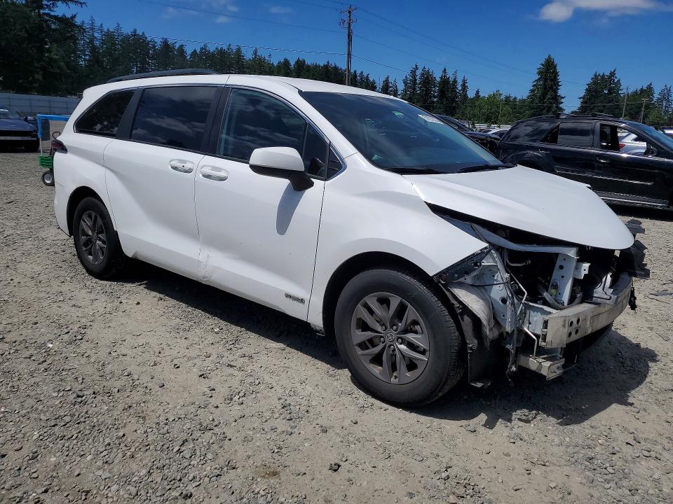 2021 Toyota VIN 5TDKRKEC9MS062433 COPART salvage auction — FRONT END, Wa - Bill Of Sale, sold $8,500 on 2026-07-10 (photo 4)