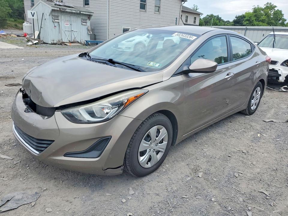 2016 Hyundai VIN 5NPDH4AE2GH771892 COPART salvage auction — FRONT END, Pa - Certificate Of Salvage, sold $1,600 on 2026-07-02 (photo 1)