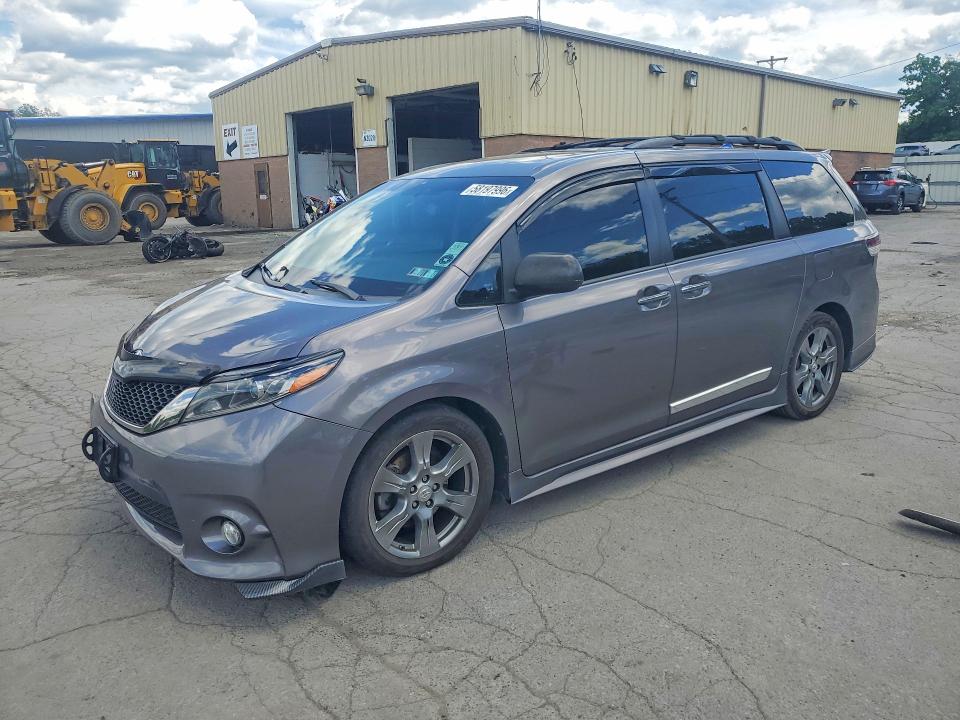 2017 Toyota Sienna VIN 5TDXZ3DC1HS849816 COPART salvage auction — FRONT END, Pa - Certificate Of Salvage, sold $10,400 on 2026-07-28 (photo 1)