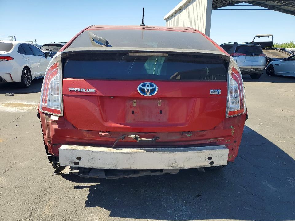 2013 Toyota Prius VIN JTDKN3DU7D1709680 COPART salvage auction — REAR END, Ca - Salvage Certificate, sold $1,300 on 2026-07-02 (photo 6)