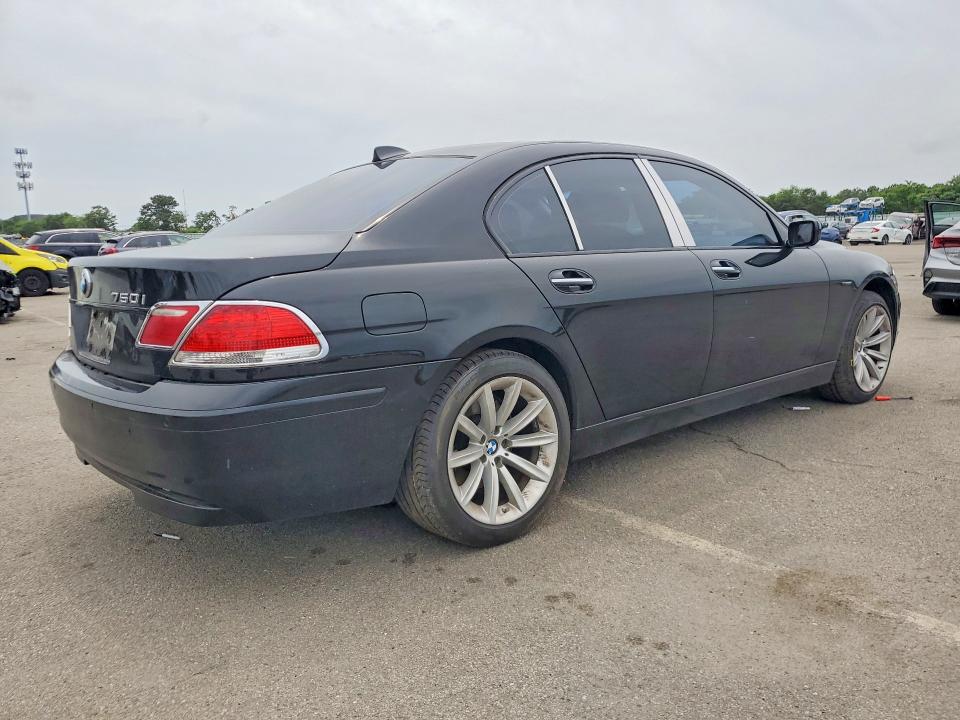2007 BMW 7 series VIN WBAHL83587DT08579 COPART salvage auction — REAR END, NY - MV-907A SALVAGE CERTIFICATE, sold $375 on 2026-07-20 (photo 3)