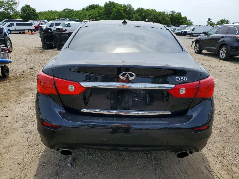 2015 Infiniti Q50 VIN JN1BV7AR8FM409030 COPART salvage auction — FRONT END, Md - Cert Of Salvage < 75% Damage, sold $375 on 2026-07-21 (photo 6)