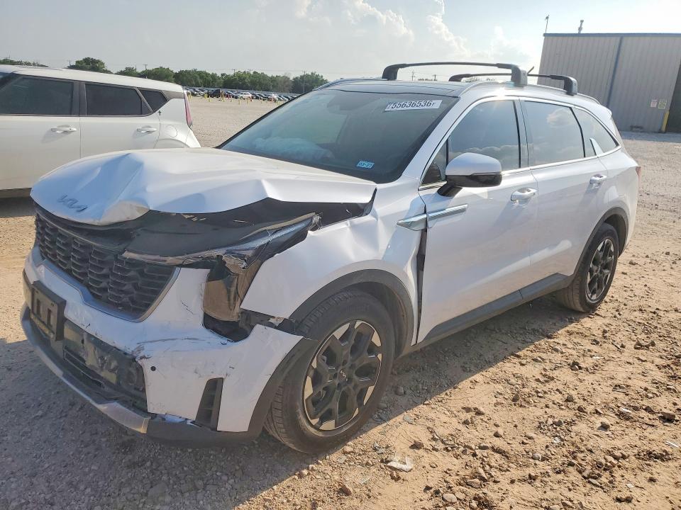 2025 Kia Sorento VIN 5XYRL4JC3SG328993 COPART salvage auction — FRONT END, Tx - Salvage Vehicle Title, sold $2,100 on 2026-07-30 (photo 1)