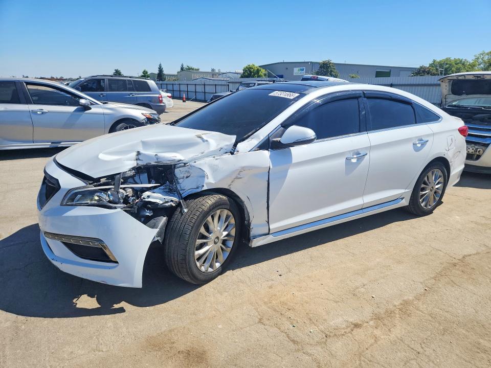 2015 Hyundai Sonata VIN 5NPE34AFXFH142990 COPART salvage auction — FRONT END, Ca - Salvage Certificate, sold $975 on 2026-07-02 (photo 1)