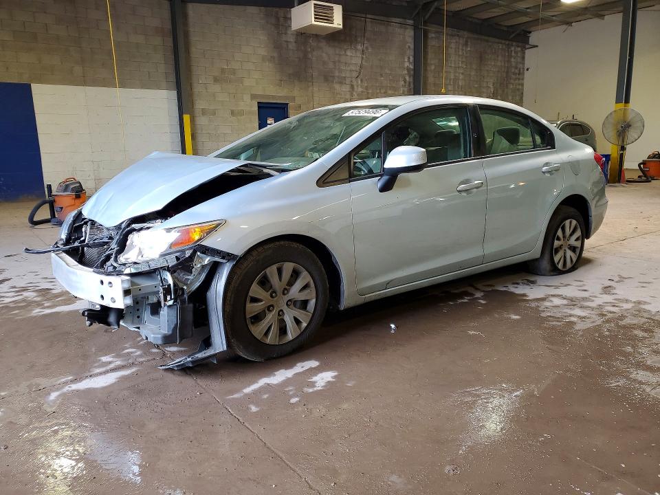 2012 Honda Civic VIN JHMFB2F58CS000158 COPART salvage auction — FRONT END, Pa - Certificate Of Salvage, sold $700 on 2026-07-08 (photo 1)