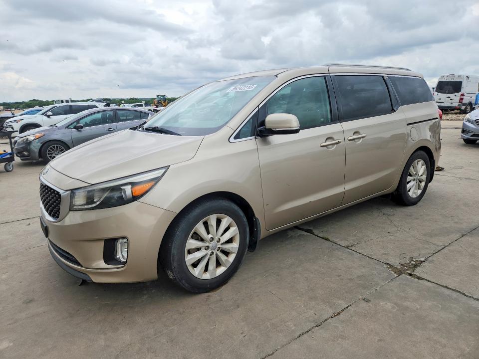 2015 Kia SEDONA VIN KNDMC5C15F6029462 COPART salvage auction — WATER/FLOOD, Tx - Salvage Title-Flood Damage, sold $1,350 on 2026-07-02 (photo 1)
