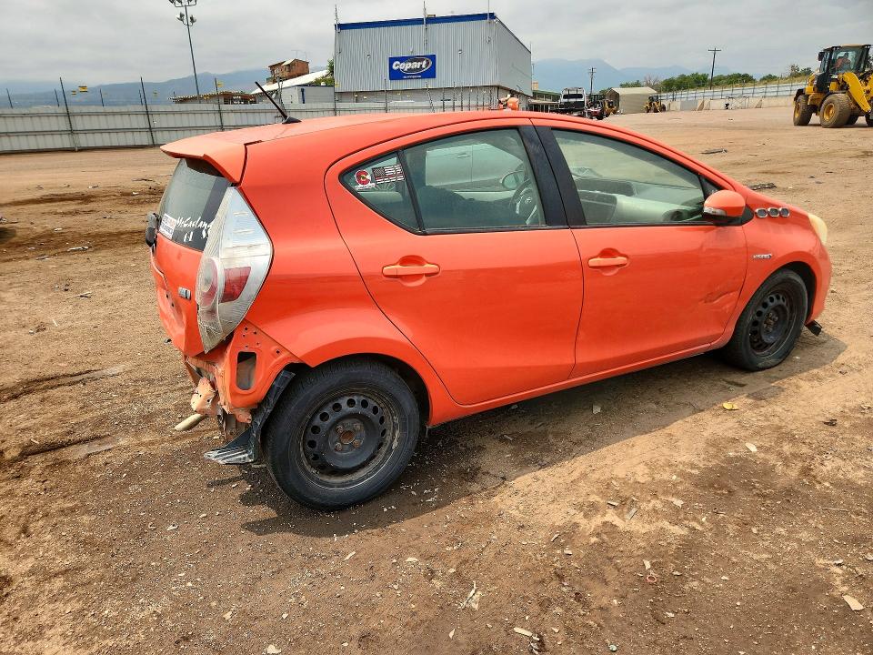 2012 Toyota Prius VIN JTDKDTB37C1029418 COPART salvage auction — REAR END, Co - Salvage Title, sold $275 on 2026-07-13 (photo 3)
