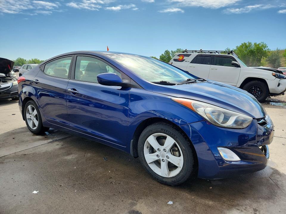 2013 Hyundai Elantra VIN KMHDH4AE3DU727980 COPART salvage auction — FRONT END, Co - Public - Salvage Title, sold $825 on 2026-07-22 (photo 4)