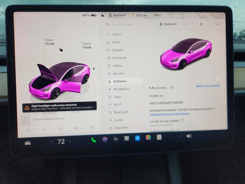 2023 Tesla Model 3 VIN 5YJ3E1EA2PF496419 COPART salvage auction — FRONT END, Tx - Salvage Vehicle Title, sold $8,200 on 2026-07-16 (photo 9)