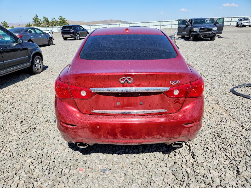 2014 Infiniti Q50 VIN JN1BV7AP5EM675974 COPART salvage auction — FRONT END, Nv - Salvage Title, sold $3,050 on 2026-07-02 (photo 6)