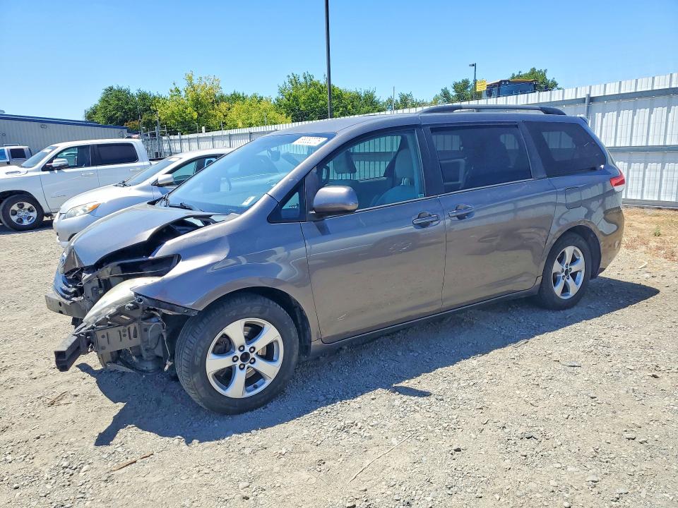 2013 Toyota Sienna VIN 5TDKK3DC7DS345361 COPART salvage auction — FRONT END, Ca - Salvage Certificate, sold $1,000 on 2026-07-21 (photo 1)