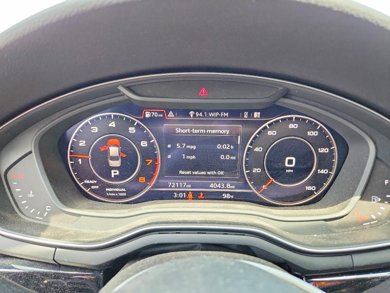 2018 Audi VIN WAUENAF4XJN000970 COPART salvage auction — FRONT END, Nj - Cert Of Title-Salvage, sold $7,400 on 2026-07-30 (photo 9)